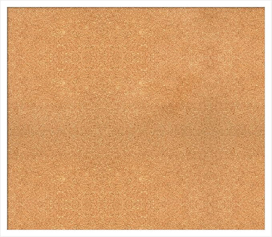 Amanti Art Natural Cork Board for Wall, 27x31 Vision Board with White Frame, Large Corkboard Office Decor for Home Organization, Modern Corkboard Pinboard to Display Items for Home Organization in-DeskLoop Office