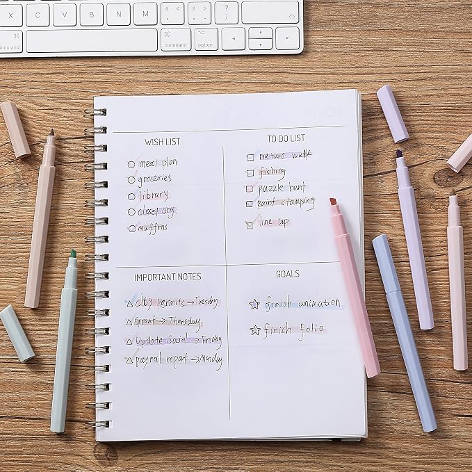 Mr. Pen- Aesthetic Highlighters No Bleed, 6 Pack, Pastel Colors, Chisel Tip | - Image 8