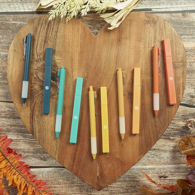 BLIEVE Aesthetic Highlighters and Gel Pens And Soft Tip, No Bleed Dry Fast Easy to Hold, for Bible Journaling Planner Notes School Office Supplies (Vintage)-DeskLoop Office