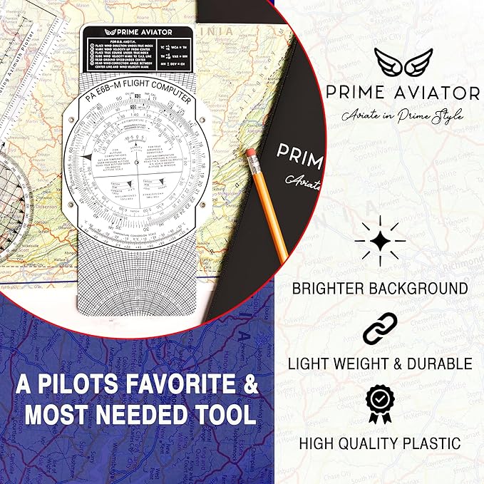 E6B Flight Computer for Pilots – Includes Aviation Plotter, Guidebook & Case – Compatible with IFR/VFR Charts – Flight Training Tool-DeskLoop Office