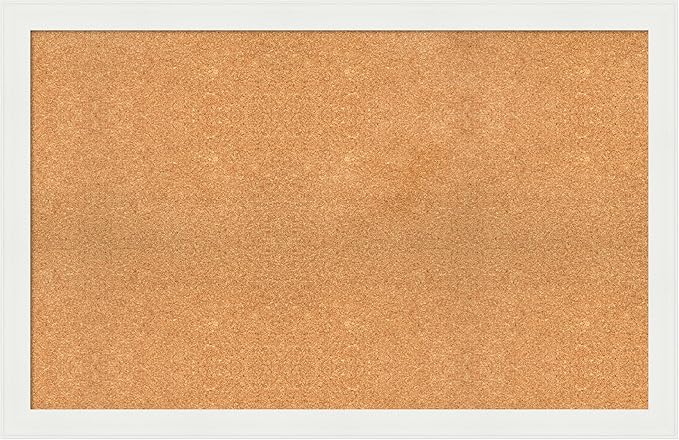 Amanti Art Natural Cork Board for Wall, 29x45 Vision Board with White Frame, Oversize Corkboard Office Decor for Home Organization, Casual Corkboard Pinboard to Display Items for Home Organization in-DeskLoop Office