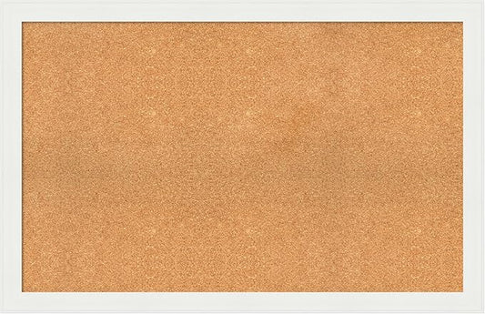 Amanti Art Natural Cork Board for Wall, 29x45 Vision Board with White Frame, Oversize Corkboard Office Decor for Home Organization, Casual Corkboard Pinboard to Display Items for Home Organization in-DeskLoop Office