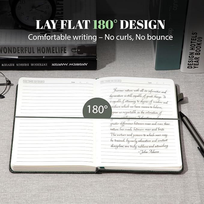 CAGIE Lined Journal for Women & Men, Tree Growth Ring Leather Bound Journal - Image 3