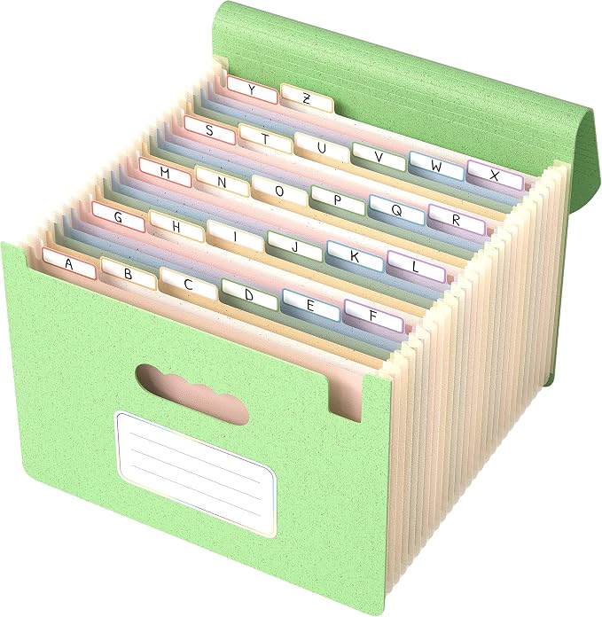 ThinkTex Accordion File Organizer, 26 Pockets Expanding File Folders, Monthly by ThinkTex