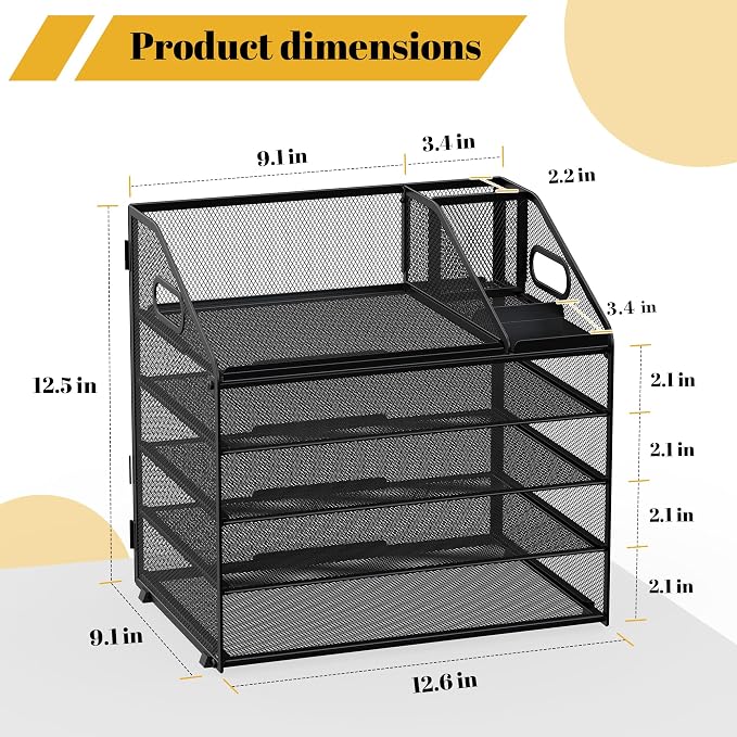 Letter Tray Paper, 5 Tier Desk Organizer - Image 2