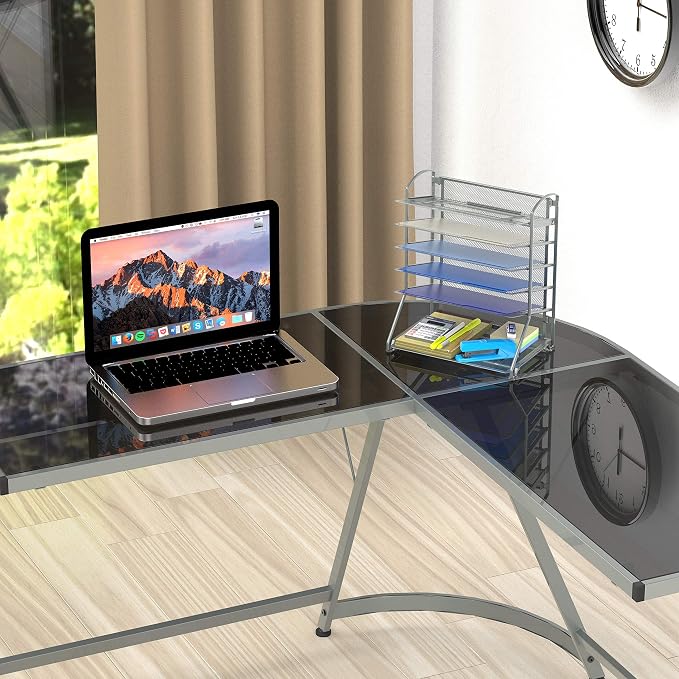 Simple Houseware 6-Tier Sliding File Organizer, Desk Letter Tray - Image 6