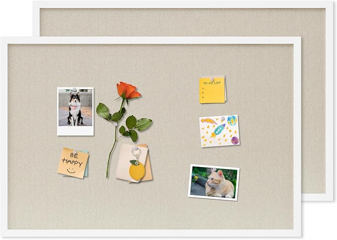 DAHAPYBOO Cork Board with Linen White 2Pack, Bulletin Board 30"x20" | Hanging by DAHAPYBOO