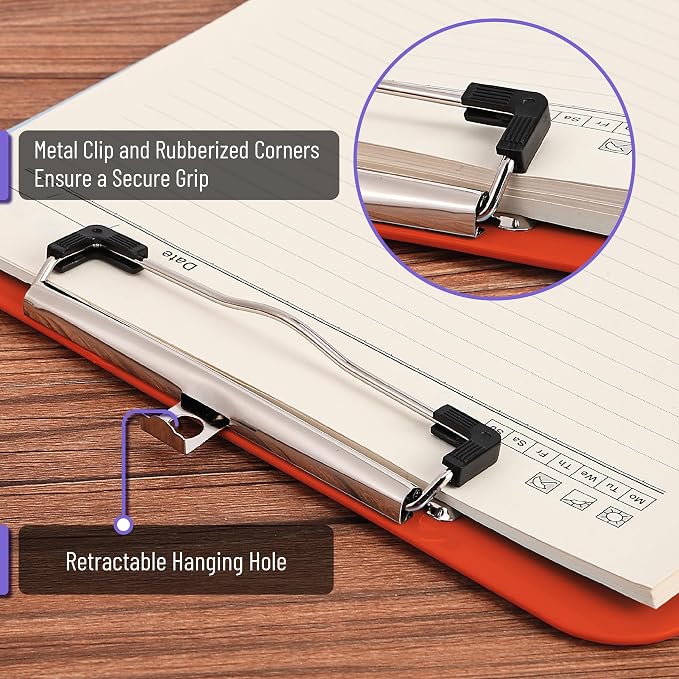 Mr. Pen- Plastic Clipboard, 12.5” x 9”, Clipboard Plastic | Low-Profile Metal - Image 3