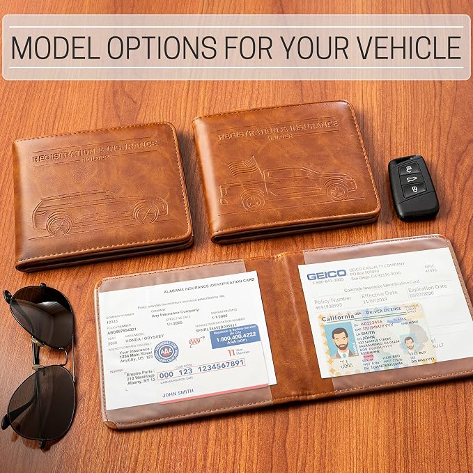 CANOPUS Car Registration and Insurance Holder, Magnetic Closure, Embossed Card - Image 7