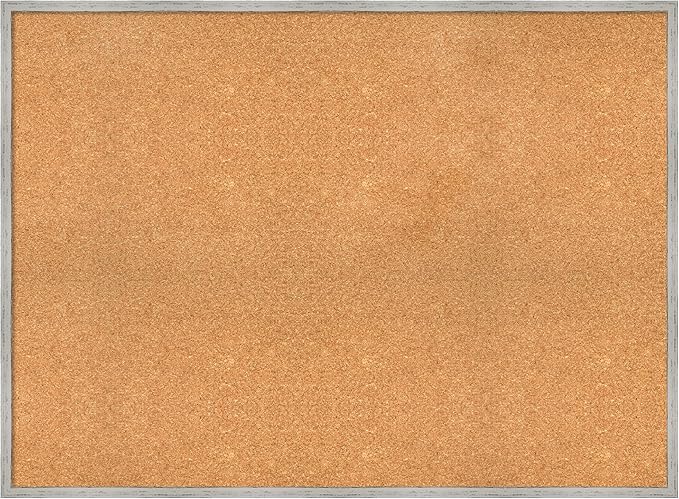 Amanti Art Natural Cork Board for Wall, 33x45 Vision Board with White Frame, Oversize Corkboard Office Decor for Home Organization, Cottage Corkboard Pinboard to Display Items for Home Organization-DeskLoop Office