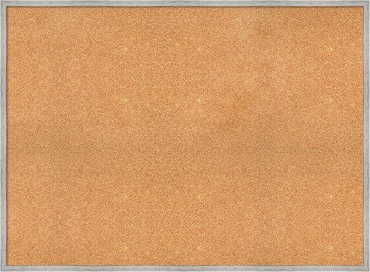 Amanti Art Natural Cork Board for Wall, 33x45 Vision Board with White Frame, Oversize Corkboard Office Decor for Home Organization, Cottage Corkboard Pinboard to Display Items for Home Organization-DeskLoop Office