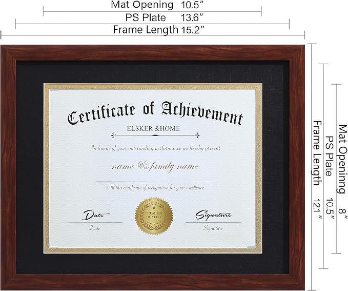 ELSKER&HOME 8.5x11 Certificate Frame Coffee Color - Image 4