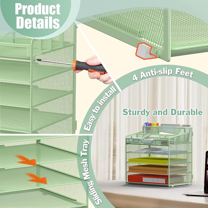 Docnest 5 Tier Mesh Desk Organizer - Image 4