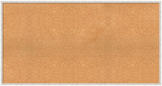Amanti Art Natural Cork Board for Wall, 27x51 Vision Board with White Frame, Oversize Corkboard Office Decor for Home Organization, Modern Corkboard Pinboard to Display Items for Home Organization in-DeskLoop Office