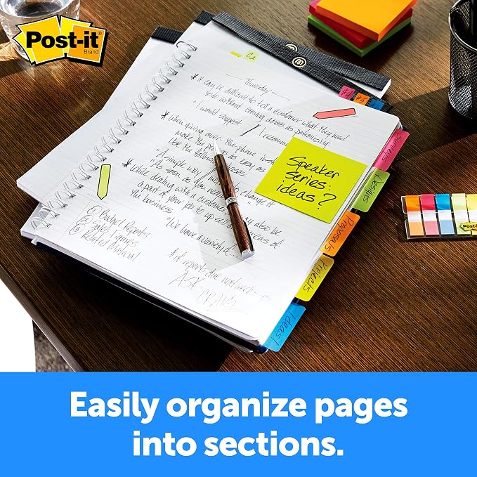 Post-it Tabs, 2 in, 6 Tabs/Color, 5 Colors, 0.4" x 2.8" - Image 4