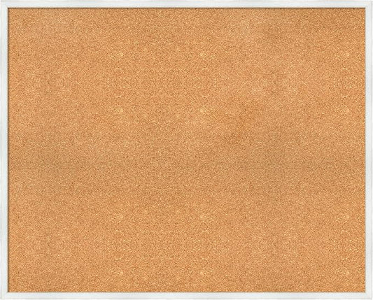 Amanti Art Natural Cork Board for Wall, 33x41 Vision Board with White Frame, X-Large Corkboard Office Decor for Home Organization, Country Rustic Corkboard Pinboard to Display Items for Home-DeskLoop Office