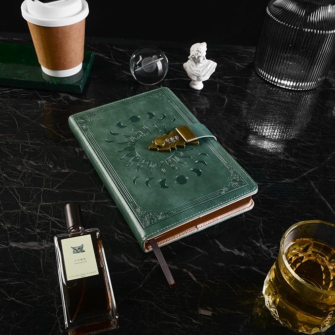 ZXHQ Lock Diary with Pen, A5 Ruled 240 Pages PU Leather Journal with Lock - Image 6