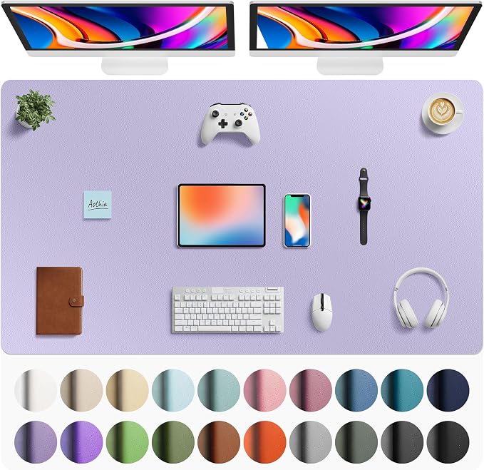 Aothia Faux Leather Desk Mat by AothiaSimpleNaturalUnique