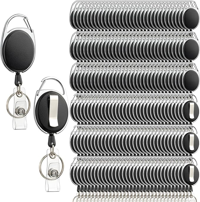 Simetufy 200 Pack Retractable Badge Reels by Simetufy