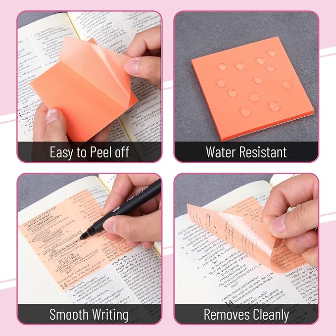 Mr. Pen- Transparent Glitter Sticky Notes, 12 Pads, 600 Sheets | Glitter - Image 4