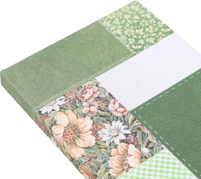 Pearhead Green Patchwork Fabric Hardcover Journal, 6x8 College-Ruled Lined - Image 3