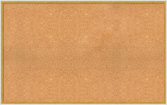 Amanti Art Natural Cork Board for Wall, 27x43 Vision Board with White Frame, Oversize Corkboard Office Decor for Home Organization, Modern Corkboard Pinboard to Display Items for Home Organization in-DeskLoop Office