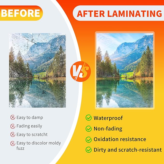 300 Pack Laminating Sheets,3 Mil,9"x11.5" Inches for Use with Thermal Laminators,Clear,Letter Size,Office and School Supplies-DeskLoop Office