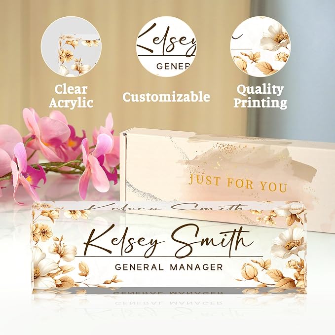 Custom Desk Name Plate Personalized, Acrylic Name Plate - Image 6