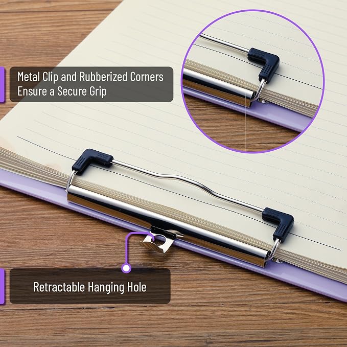 Mr. Pen- Plastic Clipboard, 12.5" x 9", 2 Pack | Muted Purple Clipboard Plastic - Image 3