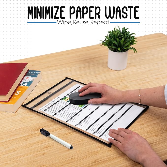 Essex Wares - 5 Pack, Job Ticket Holders, Reusable & Easy Erase Plastic Invoice - Image 3