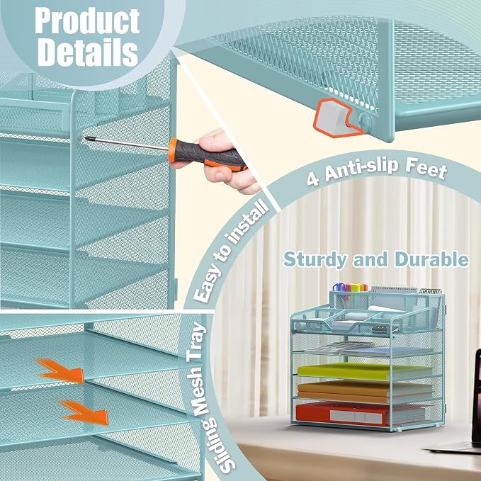 Docnest 5 Tier Mesh Desk Organizer - Image 4