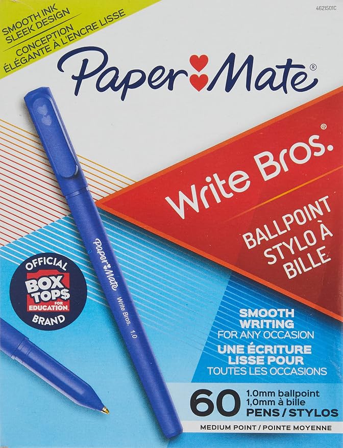 Paper Mate Ballpoint Pens, Write Bros. Blue Ink Pens, Medium Point - Image 4