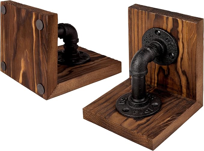 MyGift Book Ends, Decorative Bookends, Heavy Duty Book Holders - Image 4