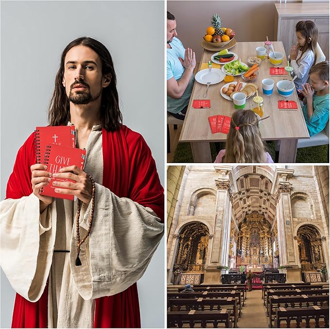 Christian Prayer Journal Spiral Red Notebooks Bulk with Pens- Small Notepads (4.13”x5.43”) - inspirational gifts for women, Church Members & Bible Study Groups (30 Sets Red)-DeskLoop Office