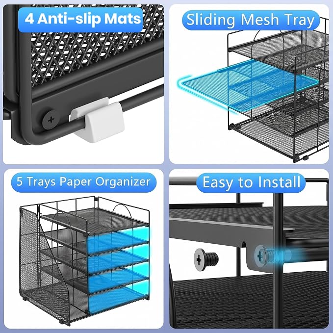OPNICE 5-Tier Desktop File Paper Organizer, Desk Organizers and Accessories - Image 7