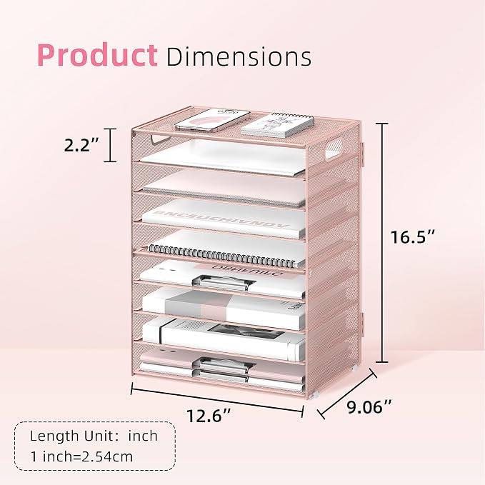 DALTACK 9-Tier Paper Letter Tray Desk Organizer - Image 3