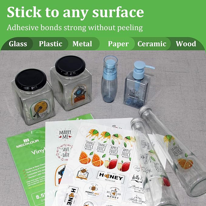 MECOLOUR Clear Sticker Paper for Inkjet Printer -95% Transparent 8.5x11 Inch - Image 6