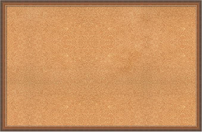 Amanti Art Natural Cork Board for Wall, 30x46 Vision Board with Bronze Frame, Oversize Corkboard Office Decor for Home Organization, Modern Corkboard Pinboard to Display Items for Home Organization-DeskLoop Office