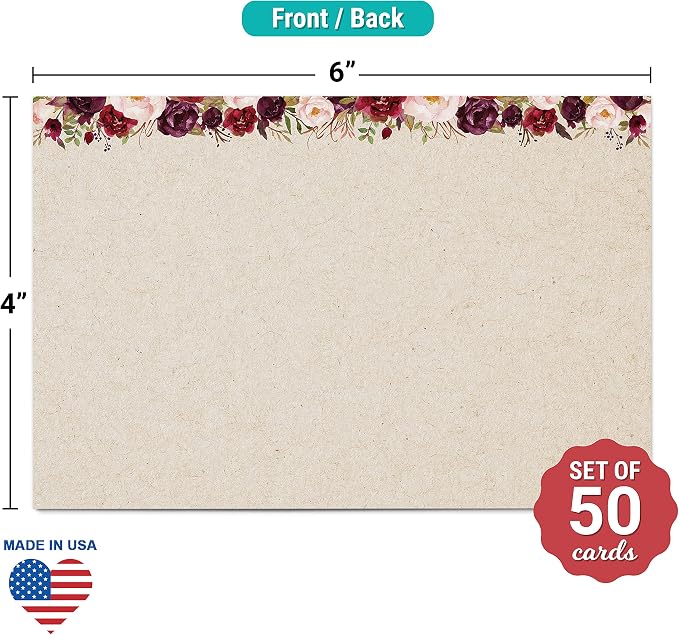 321Done Index Cards with Red Roses Floral Design - Image 2