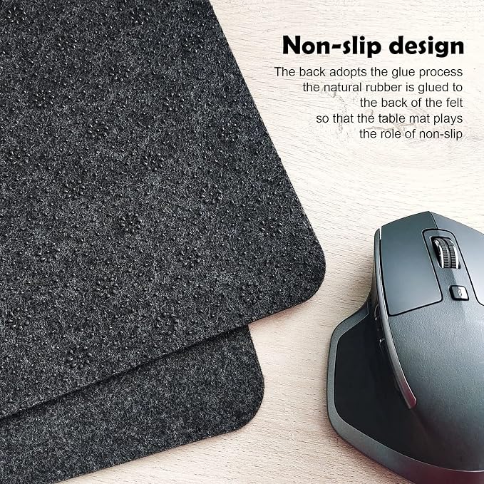Large Felt Desk Mat, 39.4''x19.69'' Non-Slip Desk Mat, Desk Pad Protector - Image 3