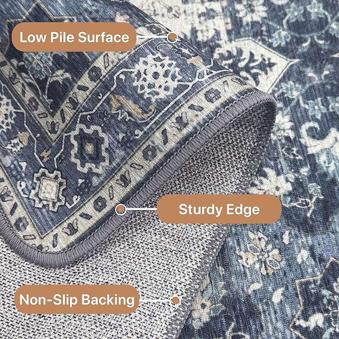 GENIMO 2x10 Runner Rugs for Hallway, Machine Washable Non Slip Vintage Rugs - Image 5