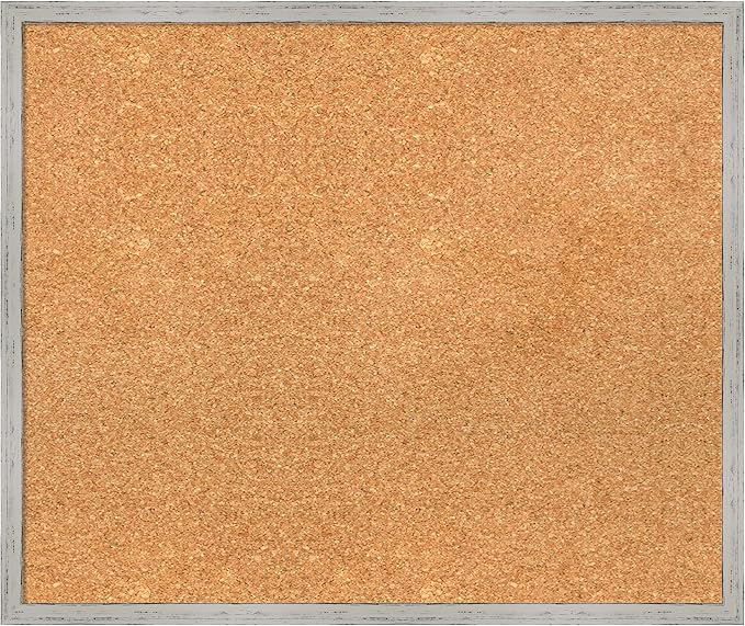 Amanti Art Natural Cork Board for Wall, 21x25 Vision Board with White Frame, Medium Corkboard Office Decor for Home Organization, Cottage Corkboard Pinboard to Display Items for Home Organization in-DeskLoop Office
