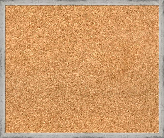 Amanti Art Natural Cork Board for Wall, 21x25 Vision Board with White Frame, Medium Corkboard Office Decor for Home Organization, Cottage Corkboard Pinboard to Display Items for Home Organization in-DeskLoop Office