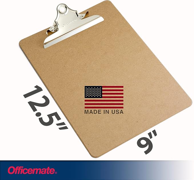 Officemate Recycled Wood Clipboard, Letter Size | 2 Pack | 6 Inch Clip | Brown - Image 2