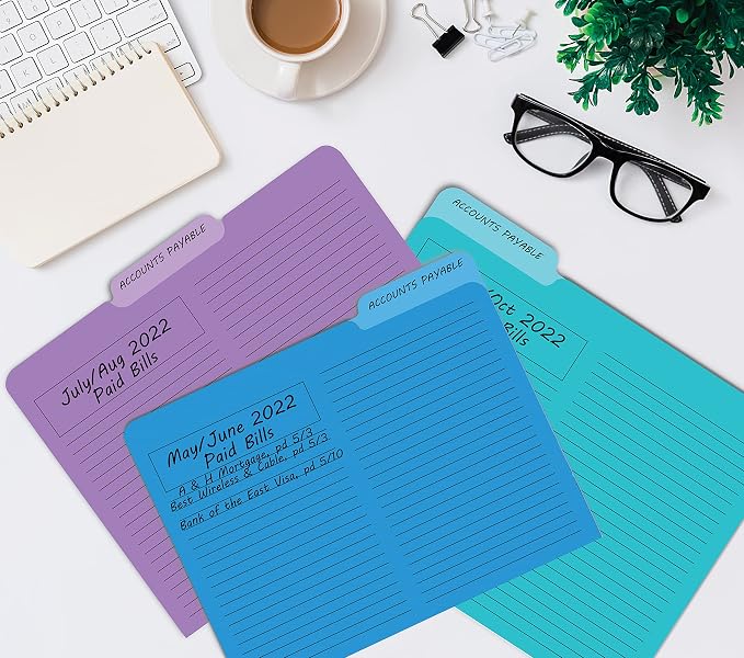 Better Office Products Lined File Folders, 12 Pack, Heavyweight, 1/3 Cut Tabs - Image 5