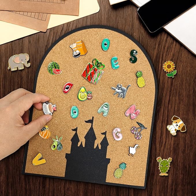 Tall Arch Castle Cork Board – 9.8x11.8 inch Decorative Wall Pin Board - Image 4