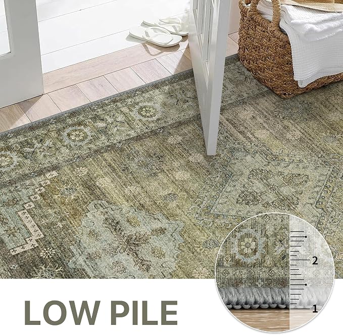 GENIMO Runner Rug 2x5 Non Slip Machine Washable Vintage Hallway Runner Rugs - Image 6