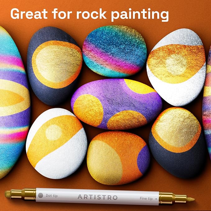 ARTISTRO 48 Metallic Dual-Tip Acrylic Paint Markers – Paint Pens Set - Image 8