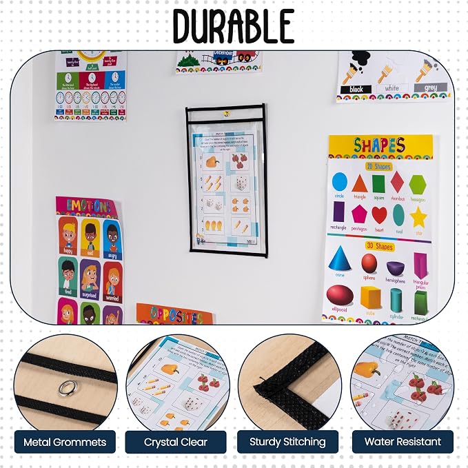 Essex Wares - 30 Pack, Dry Erase Pocket Document Protectors, Water-Resistant & - Image 4