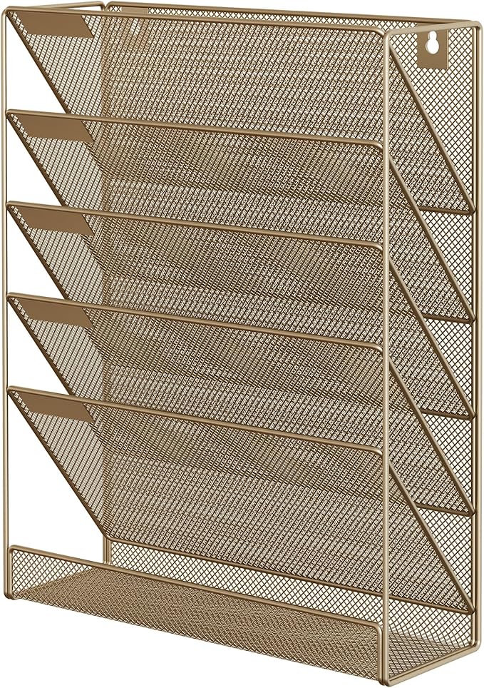 EasyPAG 5 Tier Wall File Holder, Mesh Hanging Folder Organizer - Image 2